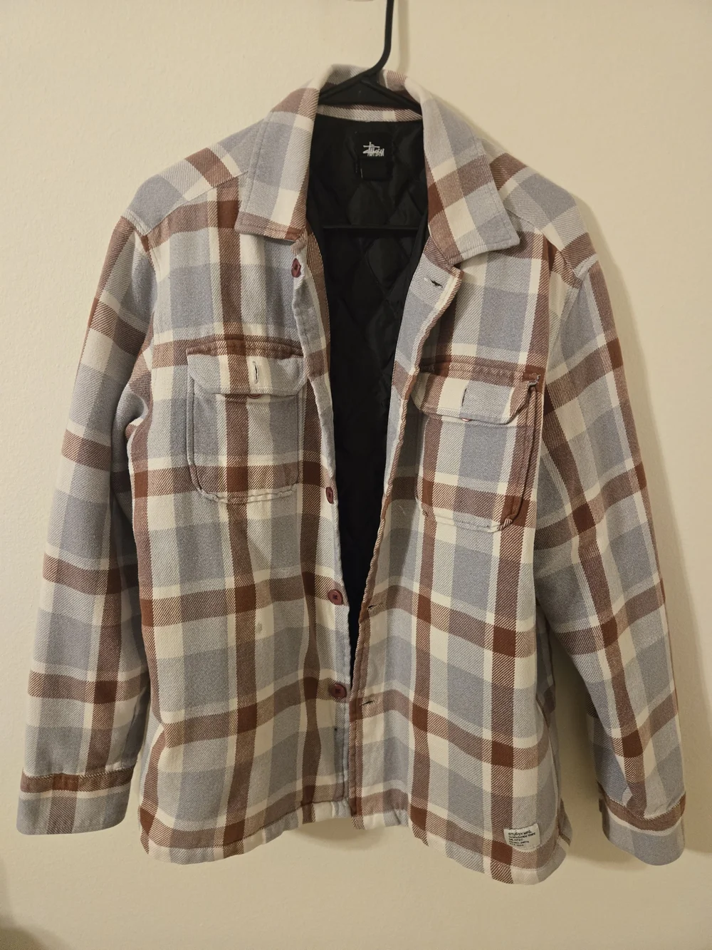Stüssy Quilted Plaid Overshirt Jacket – Size Large